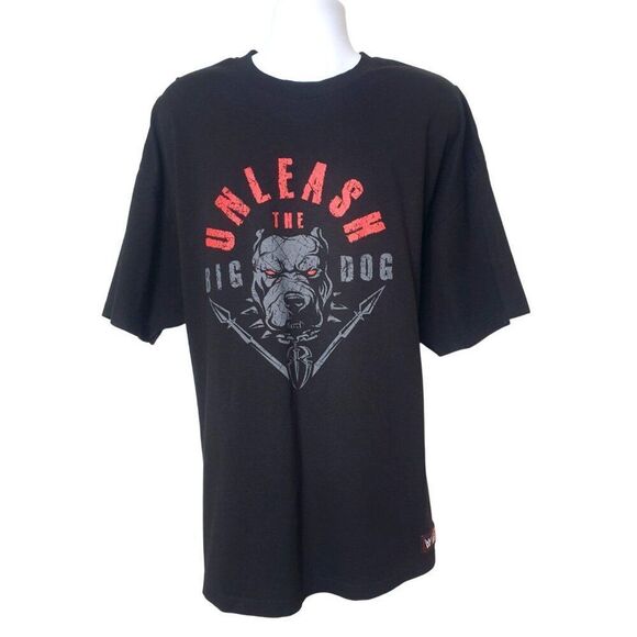 WWE Unleash The Big Dog T-Shirt 3X Black Graphic Cotton Crewneck Authentic Wear - Picture 2 of 7